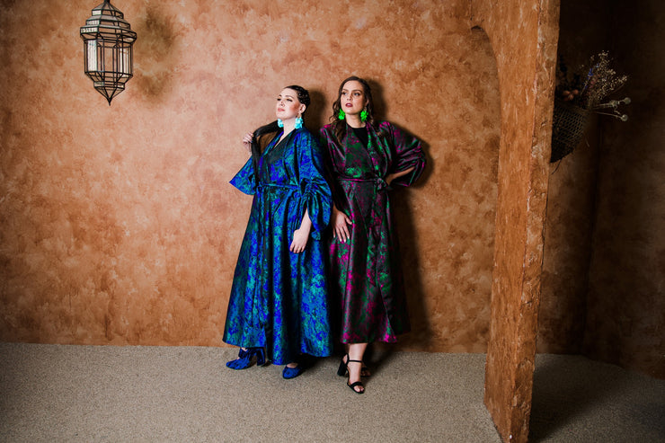 Parisian Coat in "Maometto" (Green and Pink)