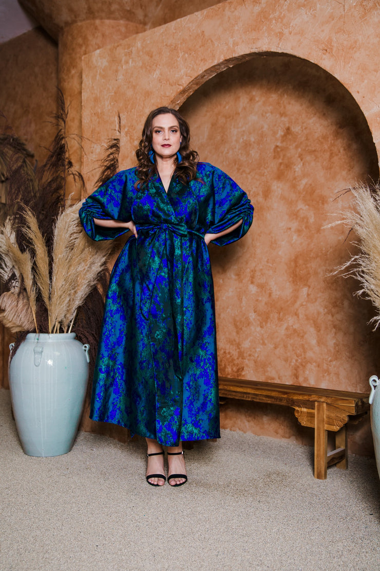 Parisian Coat in "Maometto" (Blue and Purple)