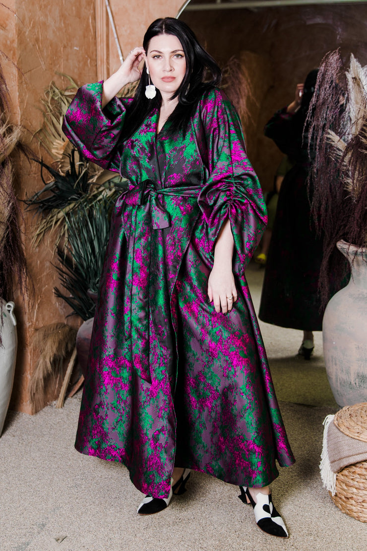 Parisian Coat in "Maometto" (Green and Pink)