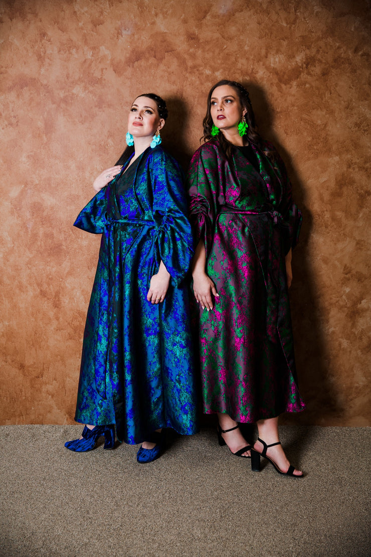 Parisian Coat in "Maometto" (Green and Pink)