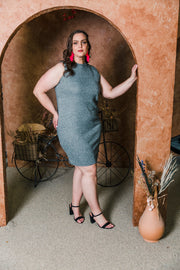 Grommet Knit Dress (Grey)
