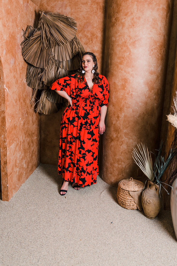 “Macy” (RED) Colla Voce Dress