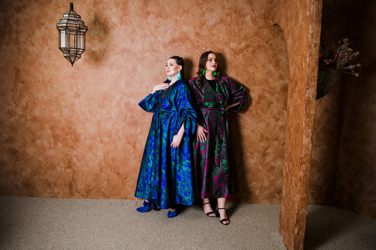 Parisian Coat in "Maometto" (Green and Pink)