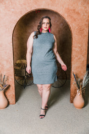Grommet Knit Dress (Grey)
