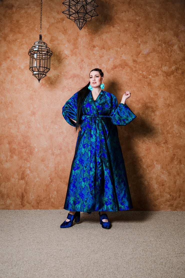 Parisian Coat in "Maometto" (Blue and Purple)