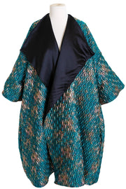 "Semiramide" Reversible Opera Coat (Teal)