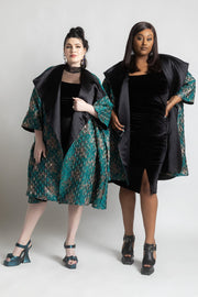 Reversible Opera Coat in "Semiramide"  (Teal)