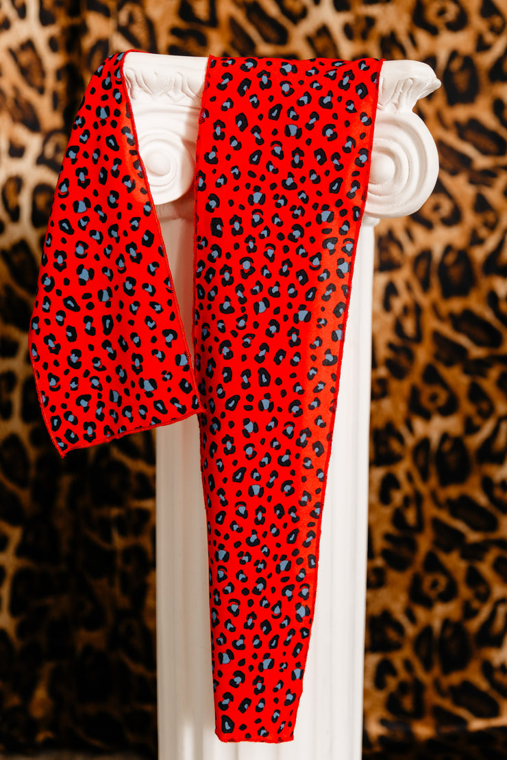 Signature Scarf (Red & Blue Leopard)