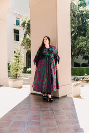Parisian Coat in "Maometto" (Green and Pink)