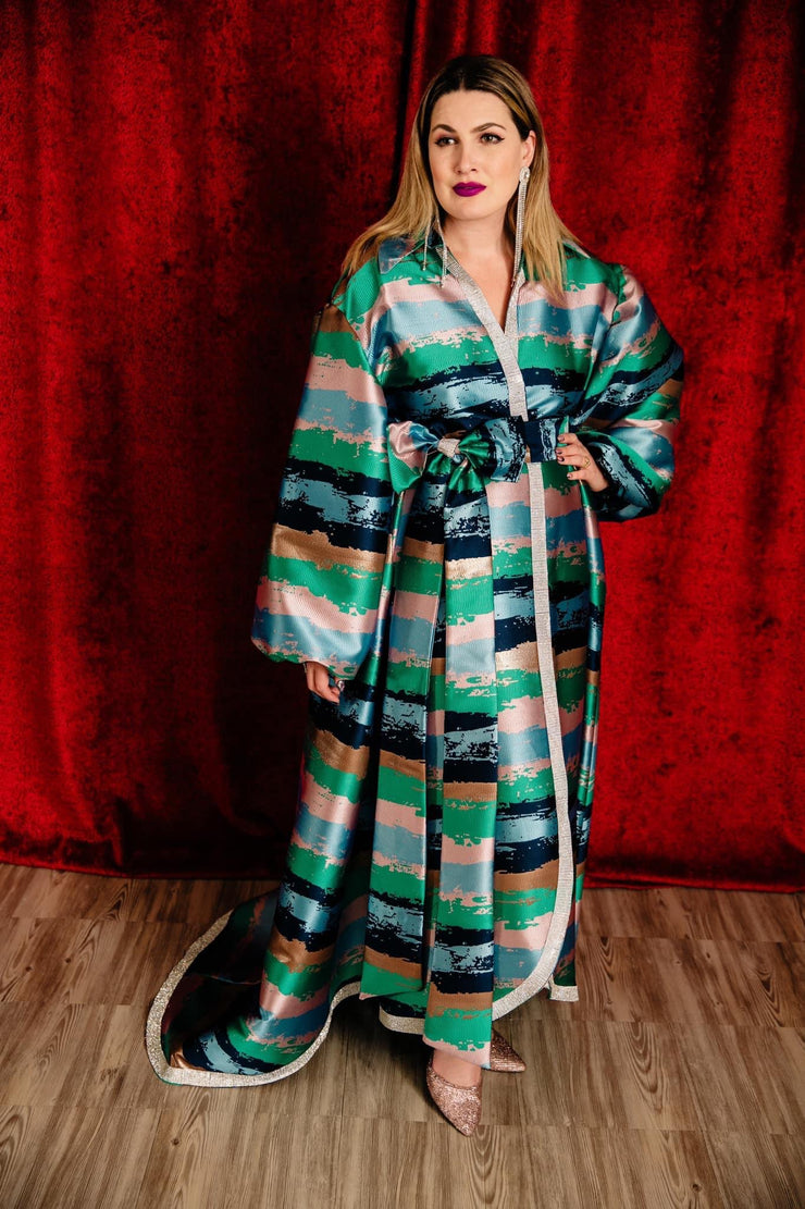 "Sea” Roma Coat with Swarovski Crystals