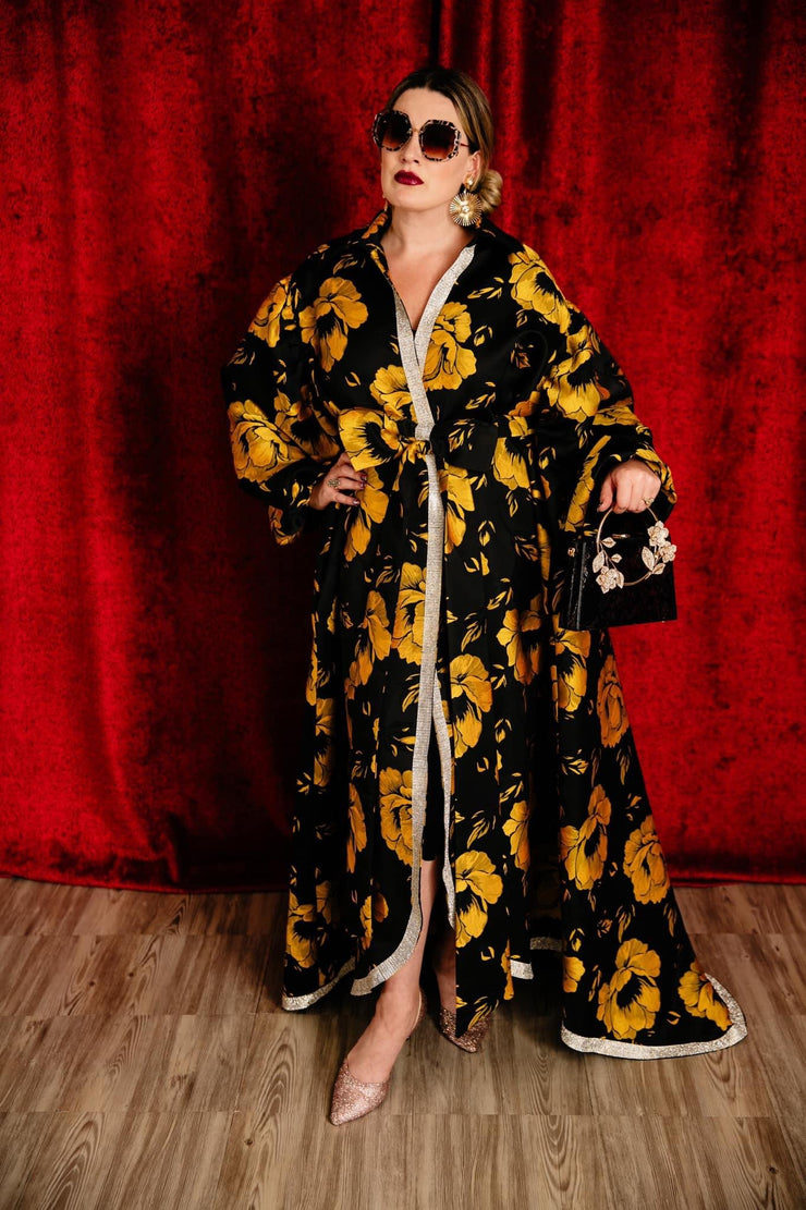 Roma Coat with Swarovski Crystals in "Pagliacci" (Yellow)