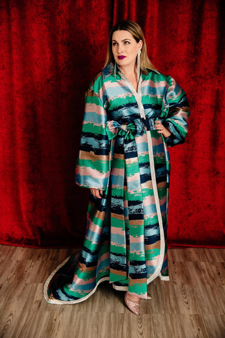 "Sea” Roma Coat with Swarovski Crystals