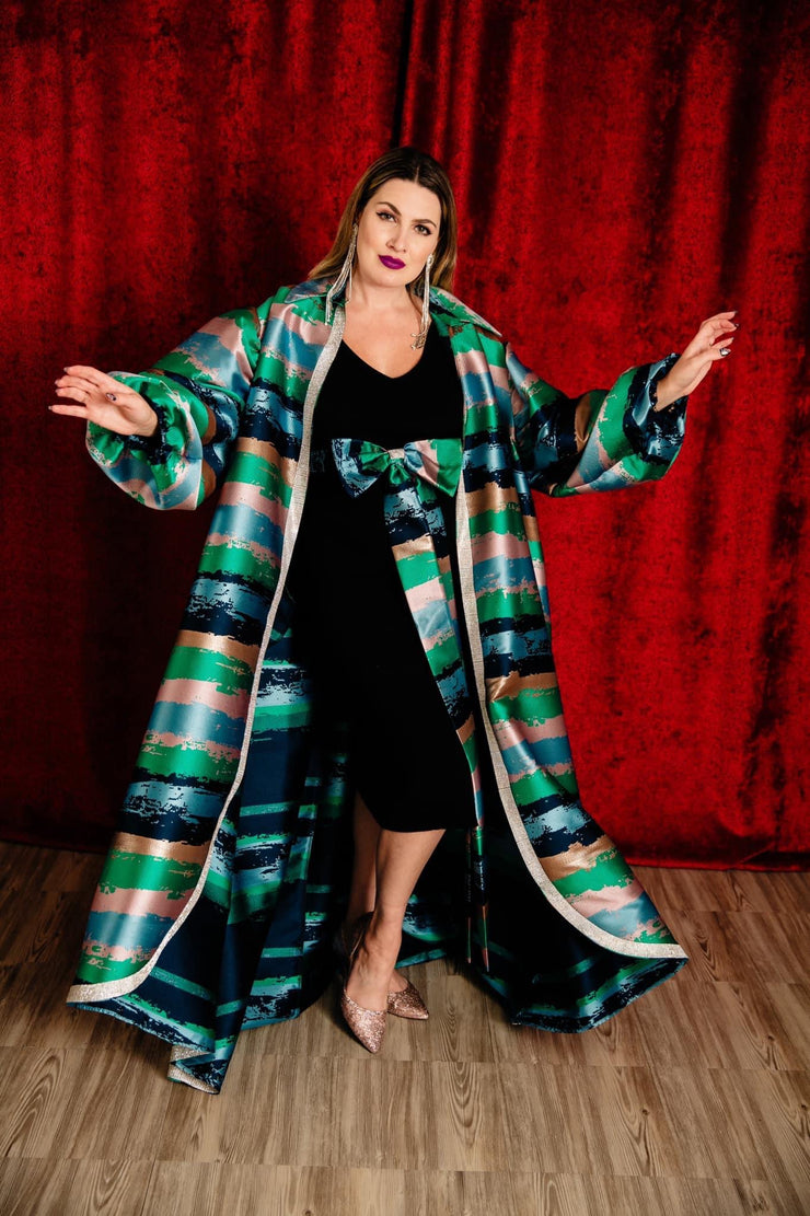 "Sea” Roma Coat with Swarovski Crystals