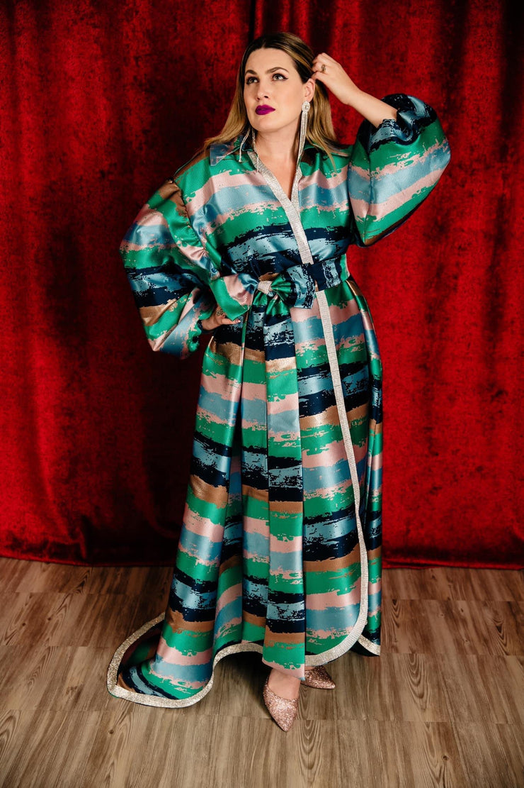"Sea” Roma Coat with Swarovski Crystals