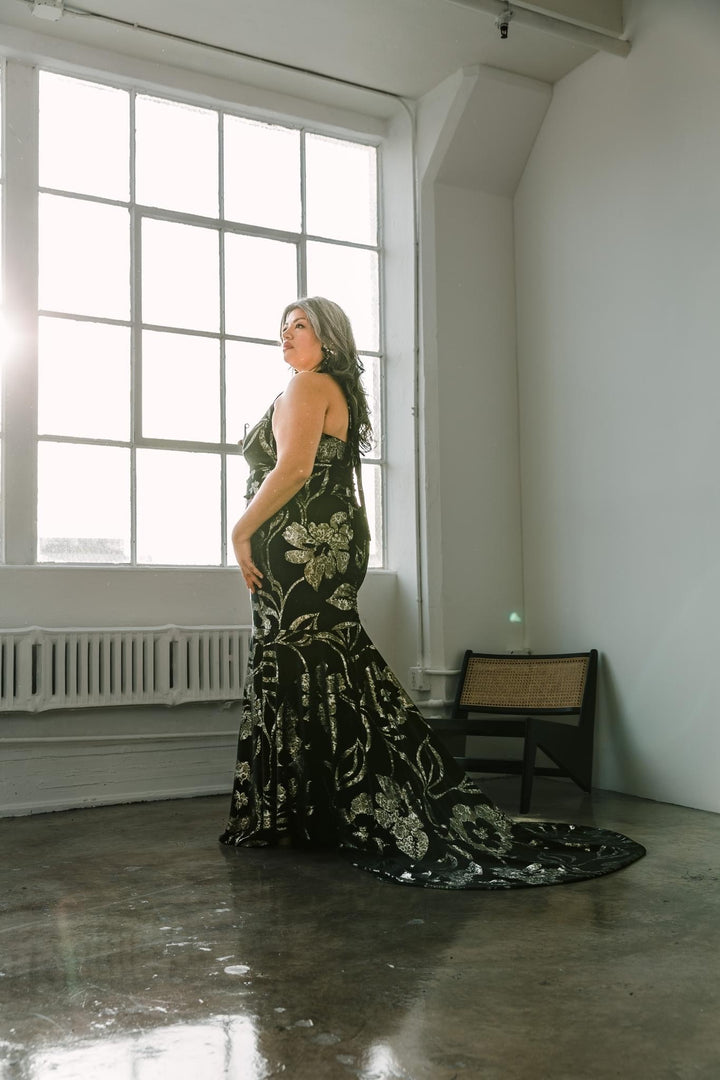 The Hollywood Gown in "Flower Velvet"