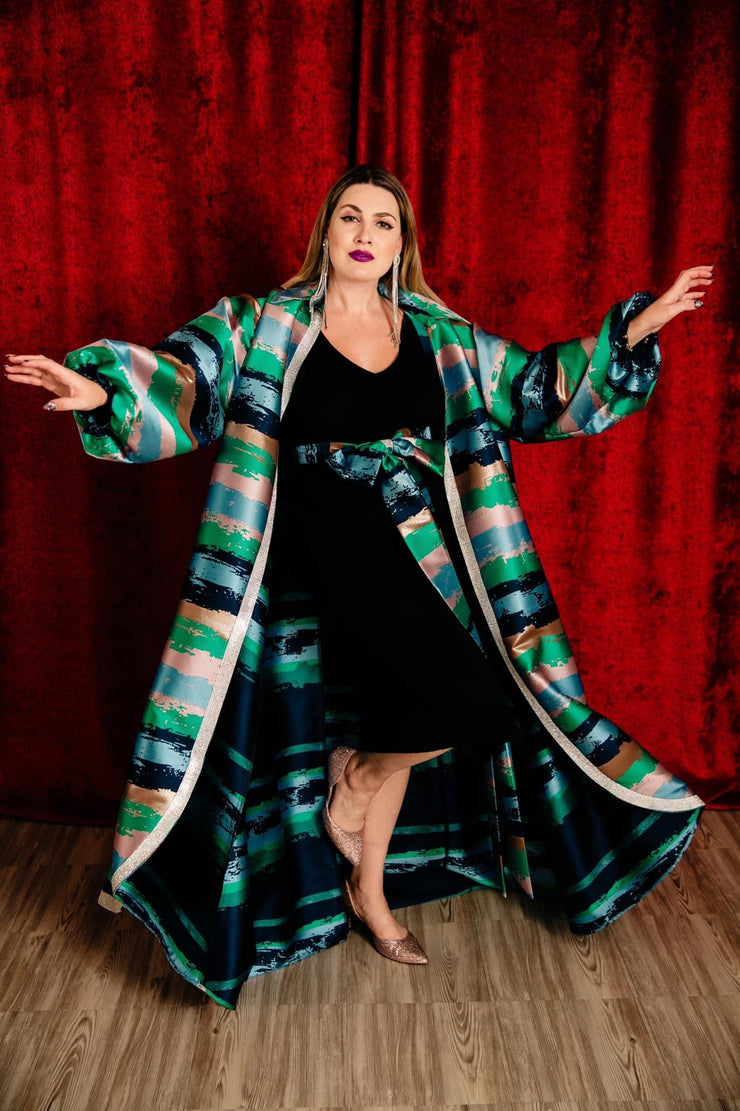 "Sea” Roma Coat with Swarovski Crystals