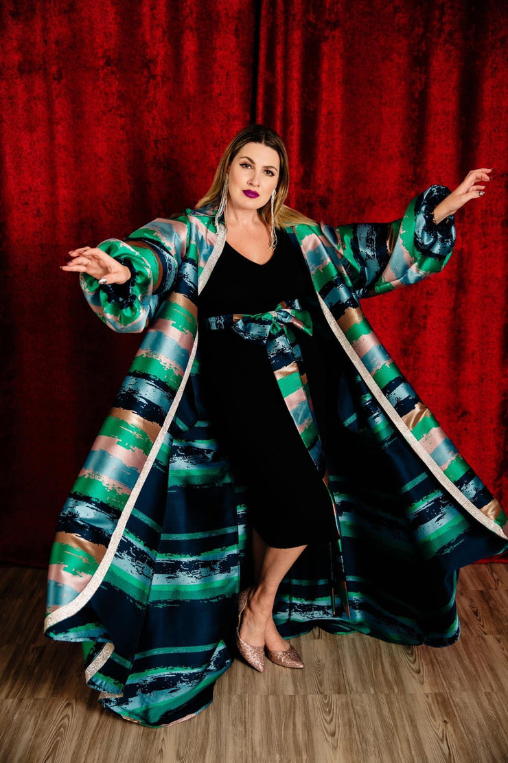 "Sea” Roma Coat with Swarovski Crystals
