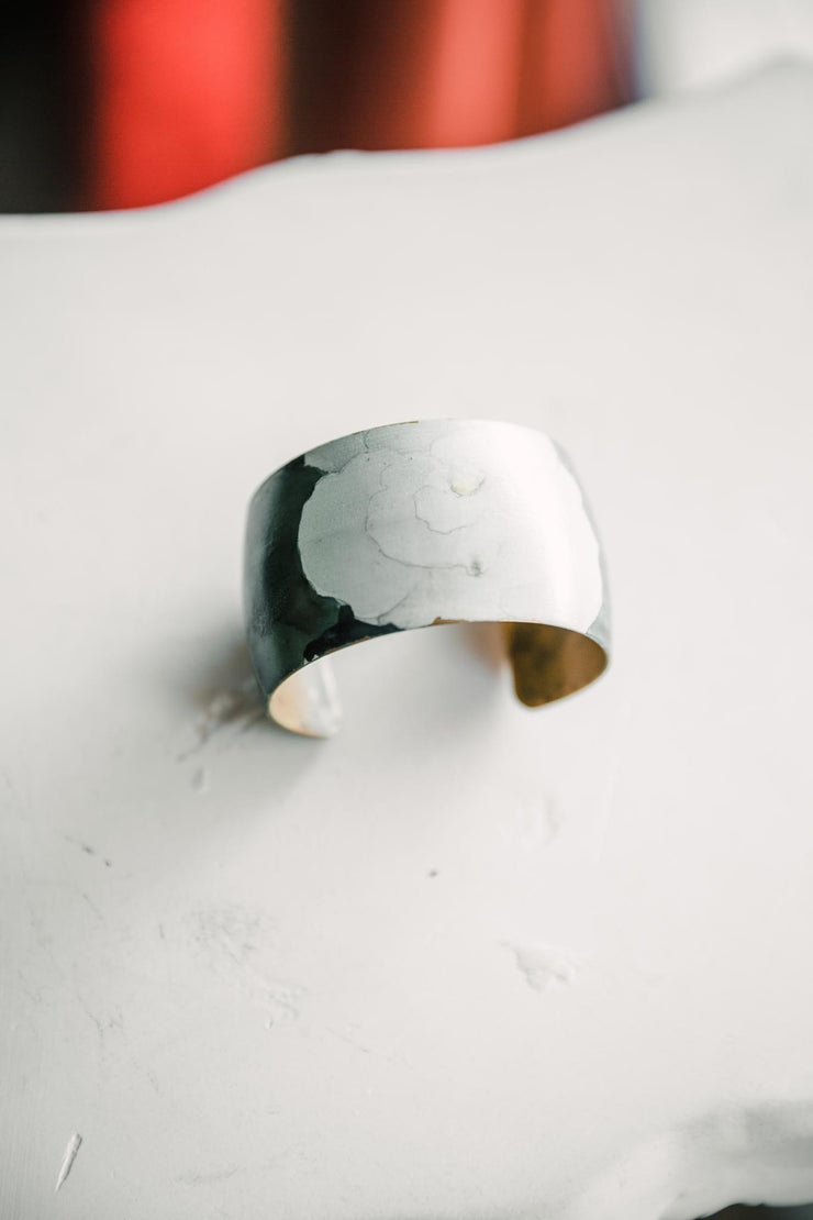 Watercolor Handpainted Brass Cuff